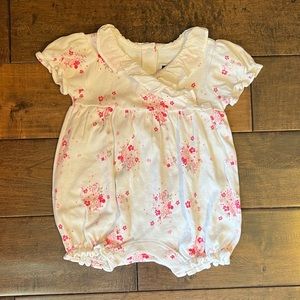Janie And Jack Baby Girls 6-12M Ruffle Floral Onsie Romper